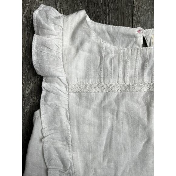 Boden Textured Ruffle Tank White - Picture 2 of 5